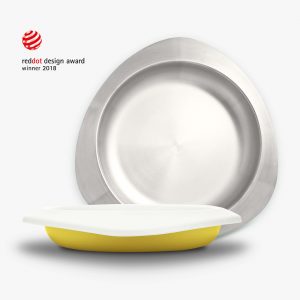 Viida-Souffle-djecji-tanjur-antibakterijski-nehrdajuci-celik-boja-lavande-žuta